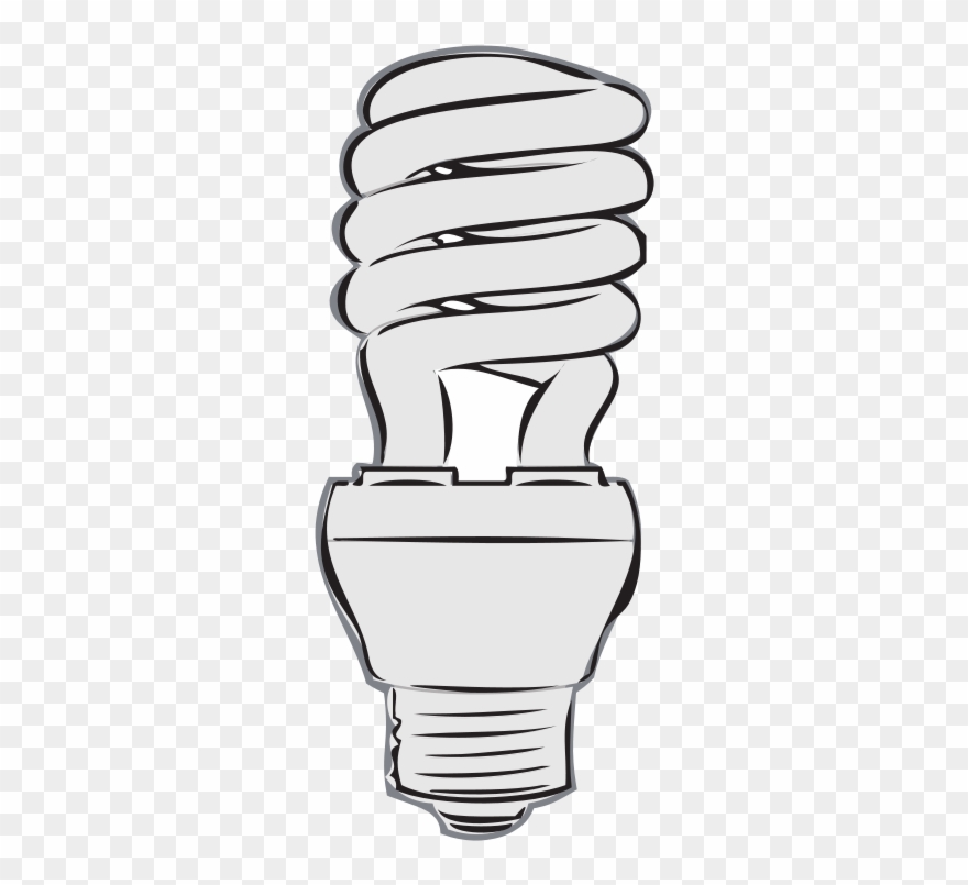 Download Free Printable Clipart And Coloring Pages - Compact Fluorescent Light Cartoon - Png Download