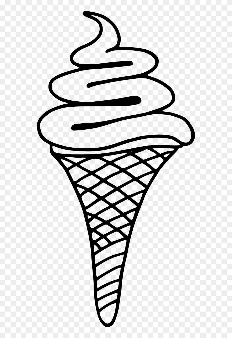 Glace Italienne Bw Clipart By Jean Victor Balin - Ice Cream Cone - Png Download