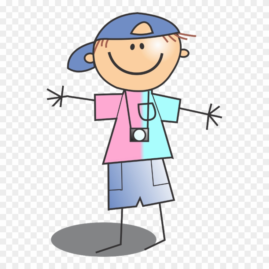 Stick Figure Drawing Child Boy Line Art - Boy Clipart Stick Figure - Png Download