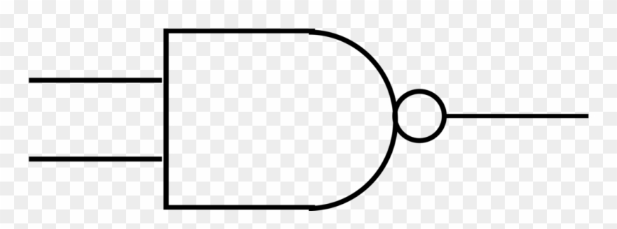 Nand Gate Logic Gate Electronics Symbol - Line Art Clipart