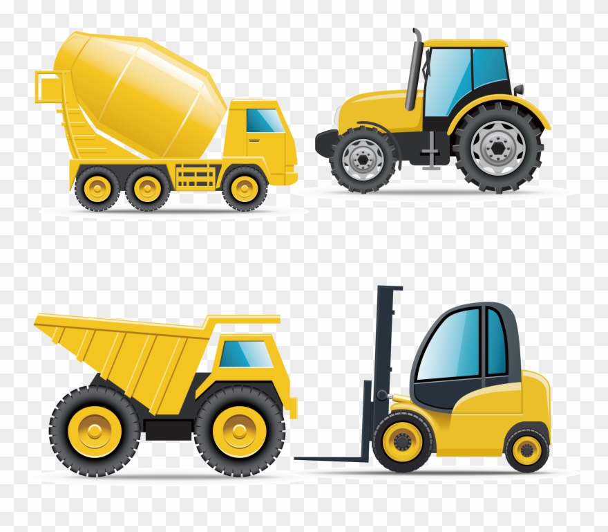 Car Heavy Equipment Architectural Engineering Truck - Vector Construction Machines Clipart