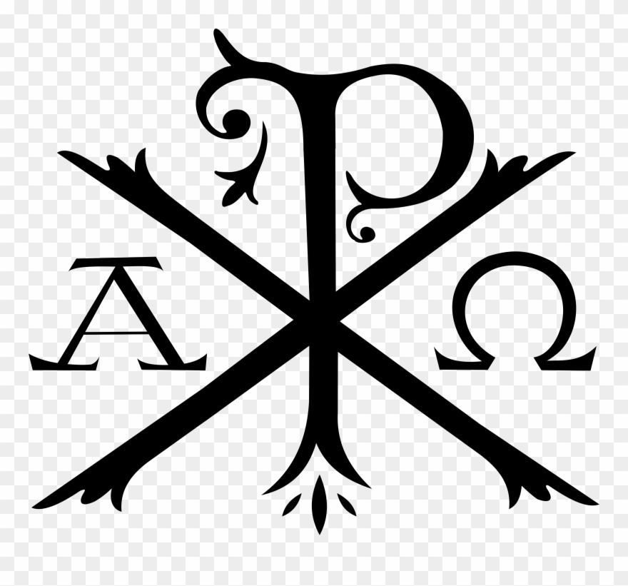 Chi Rho Alpha And Omega Christian Cross Symbol - Chi Rho Symbol Clipart
