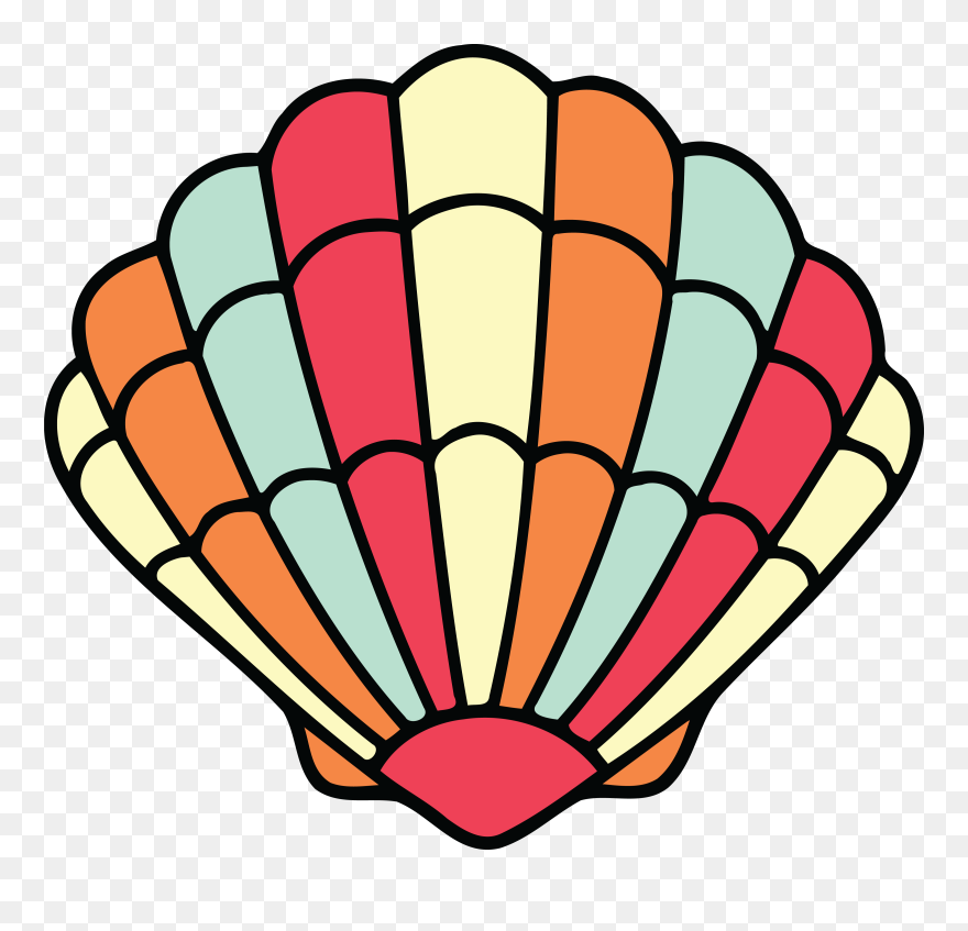 Clipart, Clipart Seashell Seashell Clam Drawing Mollusc - Seashell Clipart - Png Download