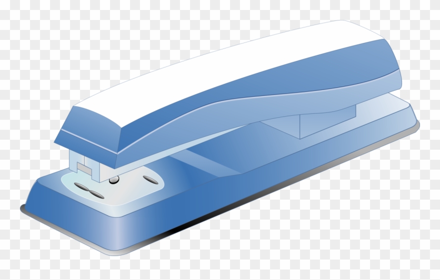 Clip Art Black And White Paper Stationery Free Commercial - Blue Stapler Clipart - Png Download