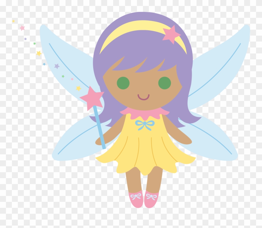 Little Fairy With Purple Hair - Cartoon Fairies Clipart