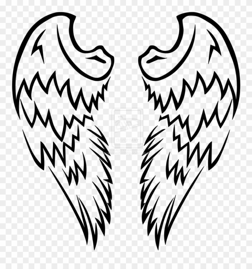 Vector Free Download Clipart Angel Wing Graphics - Easy Tribal Tattoo Designs - Png Download