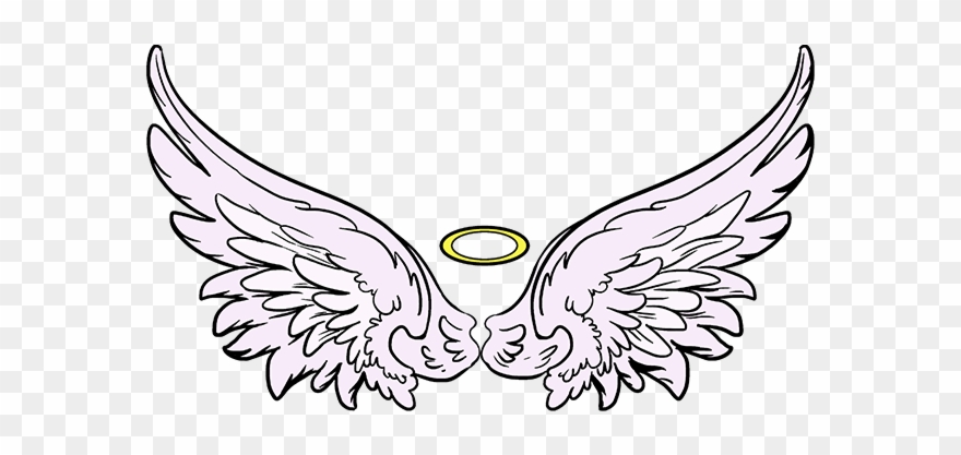 Crown Clipart Angel - Angel Wings Drawing Simple - Png Download