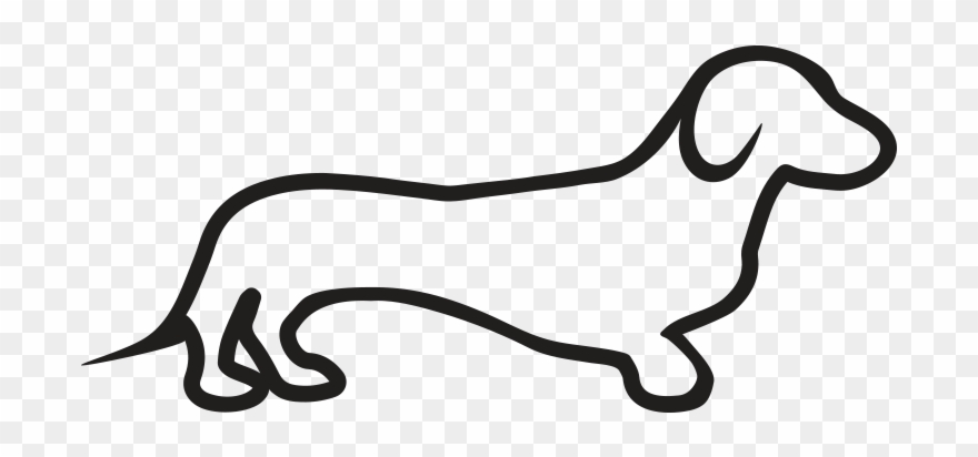 Dachshund Clipart Vector And Png Free Download - Dachshund Clipart Black And White Transparent Png