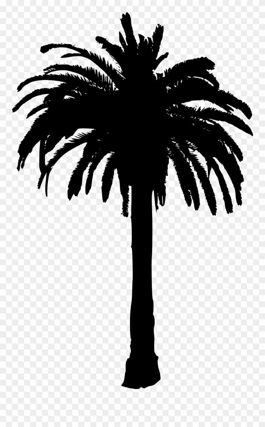 Skyline Clipart Palm Tree - Date Palm Tree Silhouette - Png Download