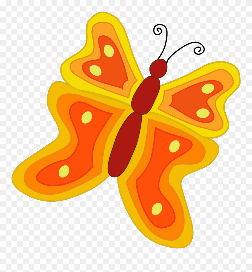 Yellow Brick Road Spiral Clipart - Orange Butterfly Shower Curtain - Png Download