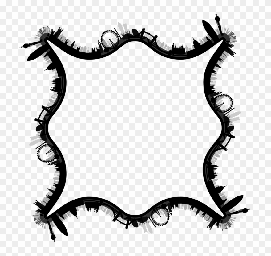 London Silhouette Leaf Skyline Character Clipart