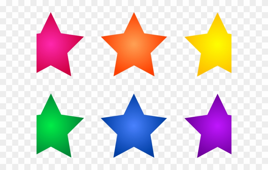 Starburst Clipart Colorful - Colorful Stars Clipart - Png Download