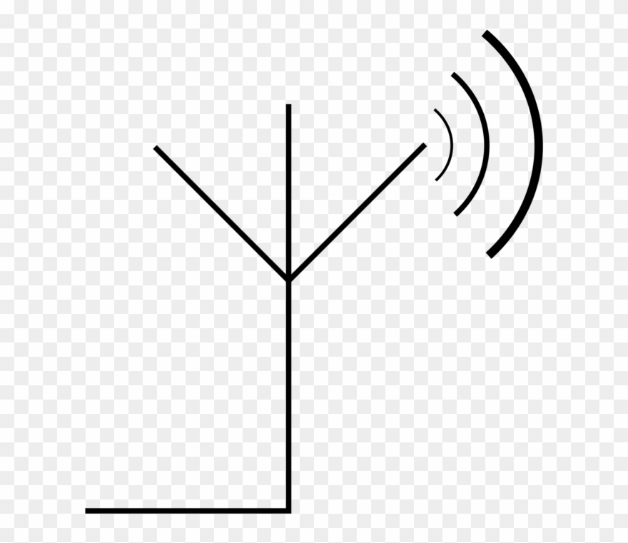 Line Art Point Angle Black M - Antenna Symbol Png Clipart