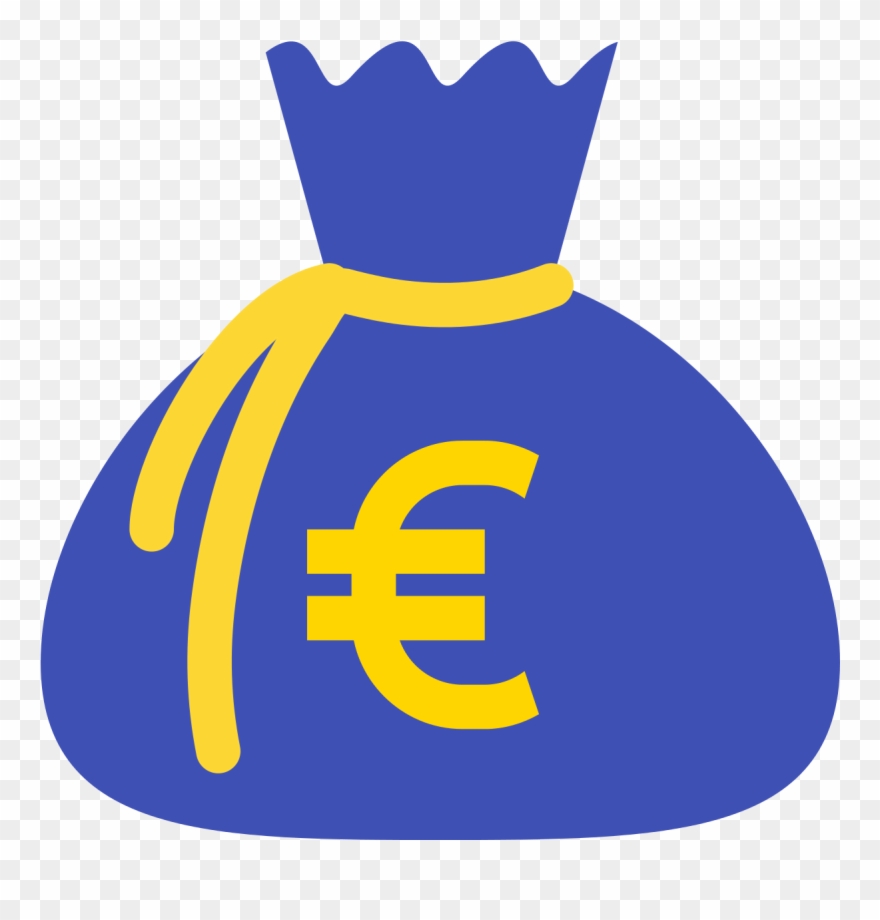 See Here Money Bag Clipart Black And White - Money Bag Icon Euros - Png Download