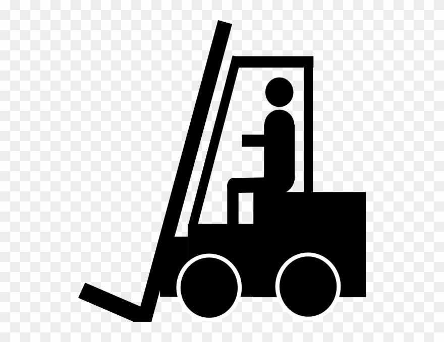 Forklift Clipart Black White - Png Download
