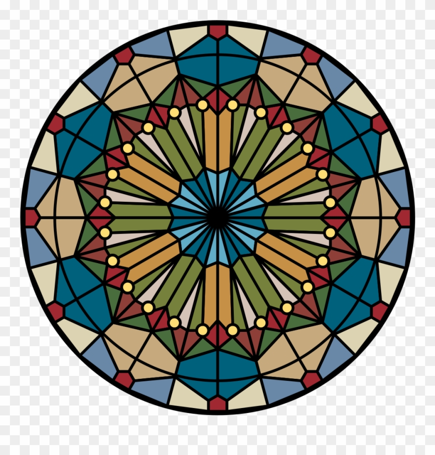 Free To Use Public Domain Clip Art Page - Stained Glass Round Windows Clipart - Png Download
