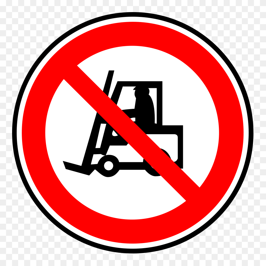 Forklift Traffic Sign Symbol Information - Forklift Do Not Enter Clipart