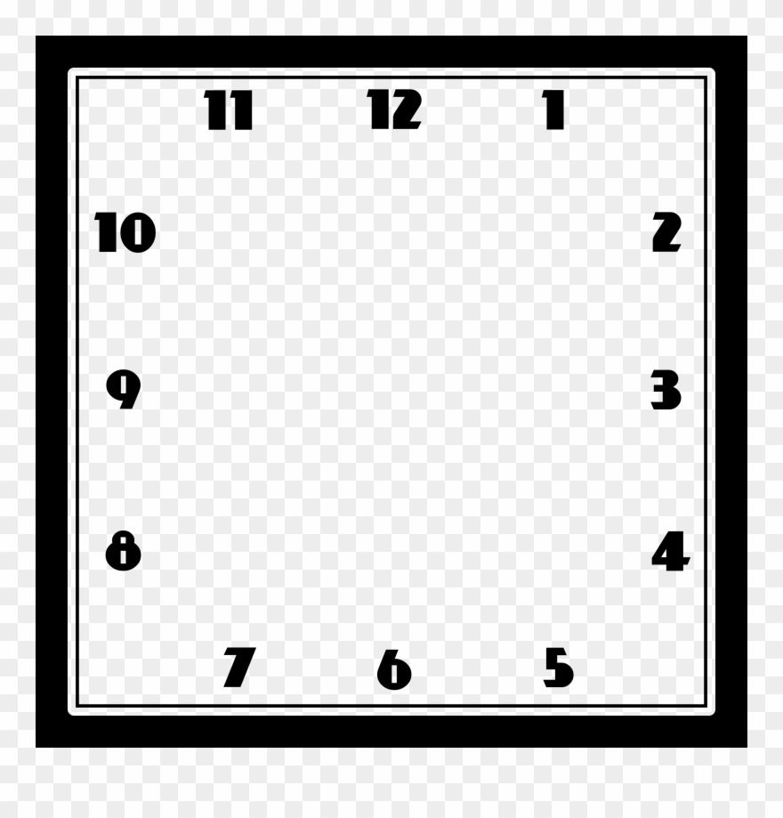 White Square Cliparts - Square Clock Without Hands - Png Download