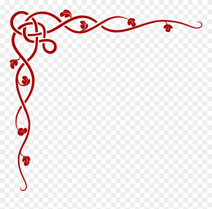 Clip Transparent Library Obituary Cliparts Borders - Red Corner Border Design - Png Download