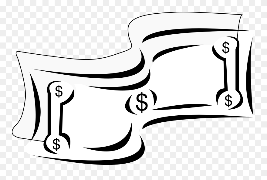Dollar - Bill - Clip - Art - Black - And - White - Dollar Bill Clipart Black And White - Png Download