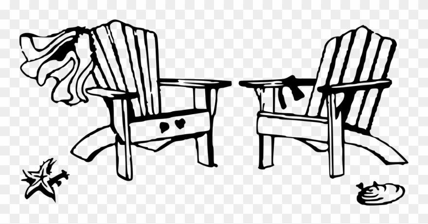 Deckchair Beach Chair - Beach Chair Black And White Clipart