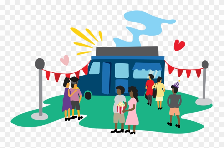 Hungry Clipart Evening Meal - Food Truck Cartoon Png Transparent Png