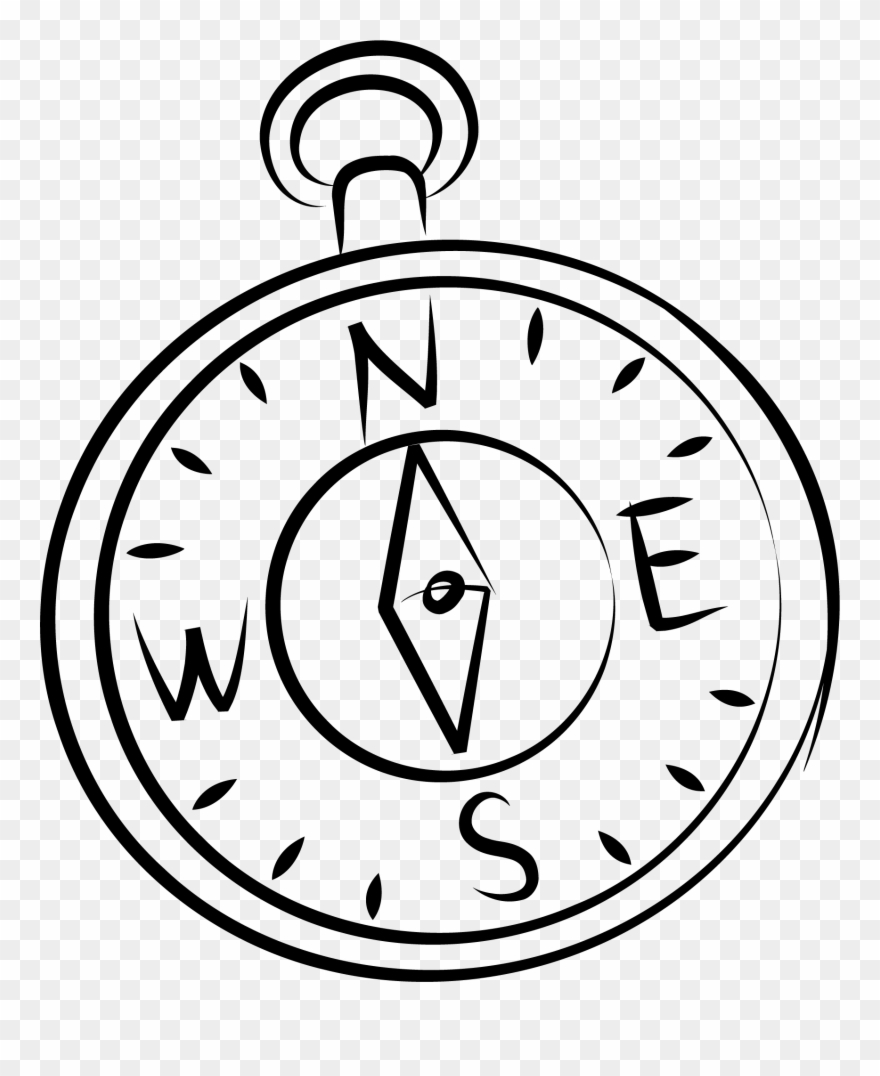 Jpg Free Stock Compass Clip Art Hand - Compass Drawing - Png Download