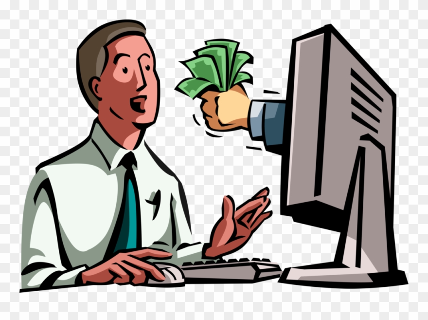 Dollar Bill Incentive Offered To Businessman Vector - Money Clipart