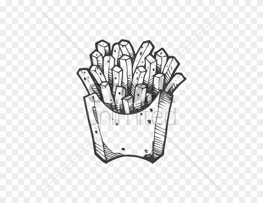 Fries Drawinhg Clipart French Fries Drawing Clip Art - Value Drawing Of French Fries - Png Download