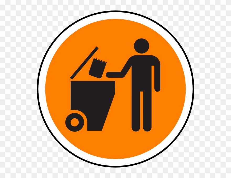 Waste Sign Clip Art - Put The Trash In The Bin - Png Download