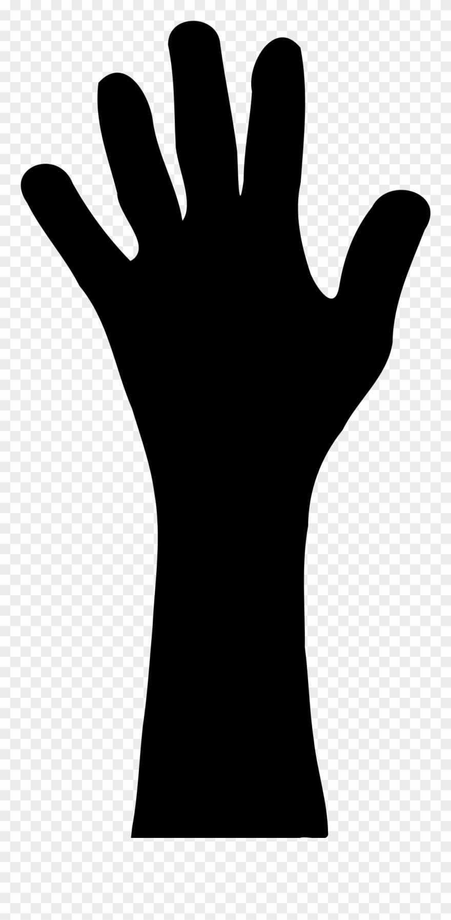 Raise Hand Clipart - Raised Hand Silhouette - Png Download