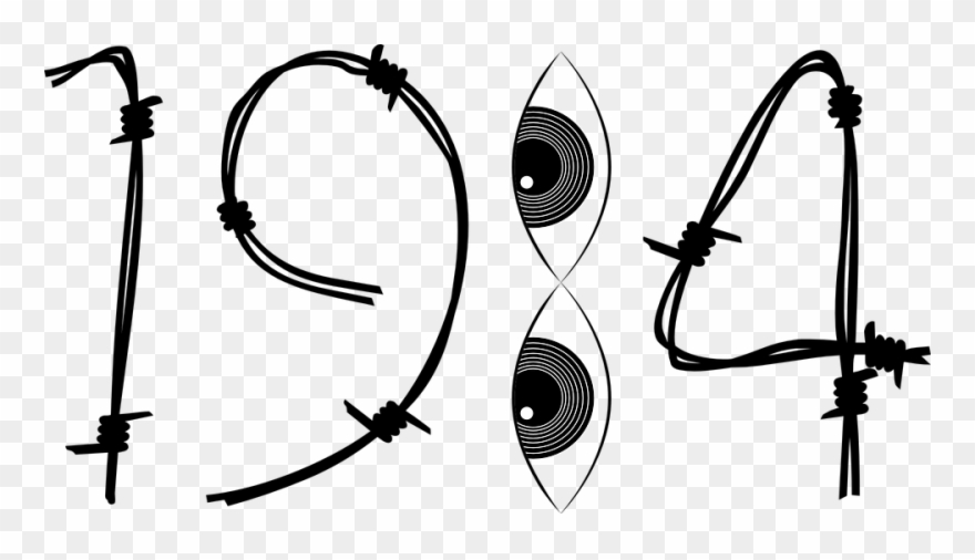 Facial Recognition Cameras - 1984 Black And White Clipart