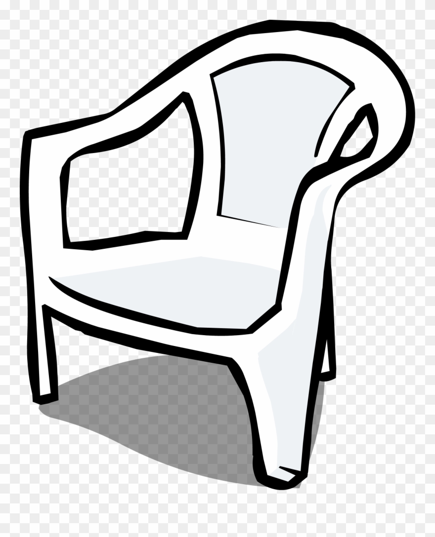 Furniture Clipart Almira - Plastic Chair Clipart Black And White - Png Download