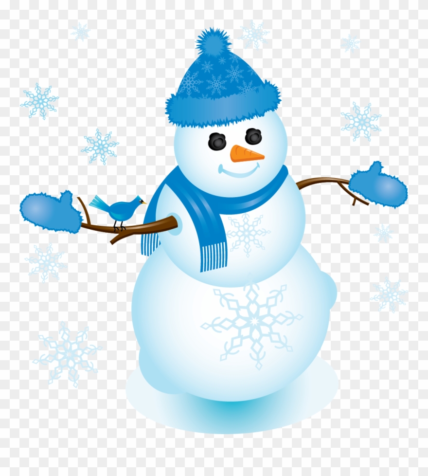 Cold You Cannot Always Avoid People And - Snowman With Blue Scarf Clipart
