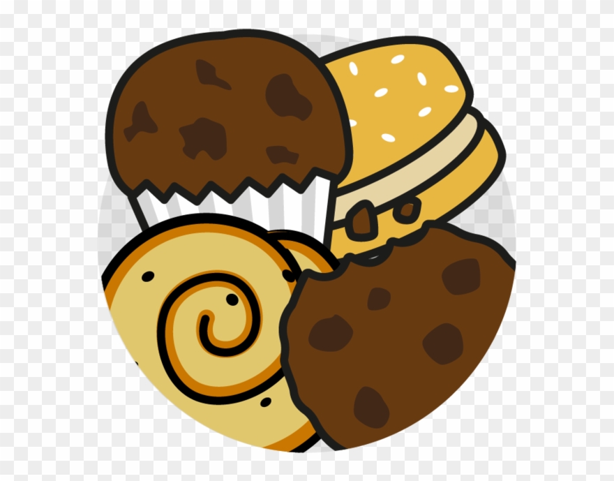 Buns, Cakes, Pastries And Biscuits - Sugary Snacks Cartoon Clipart