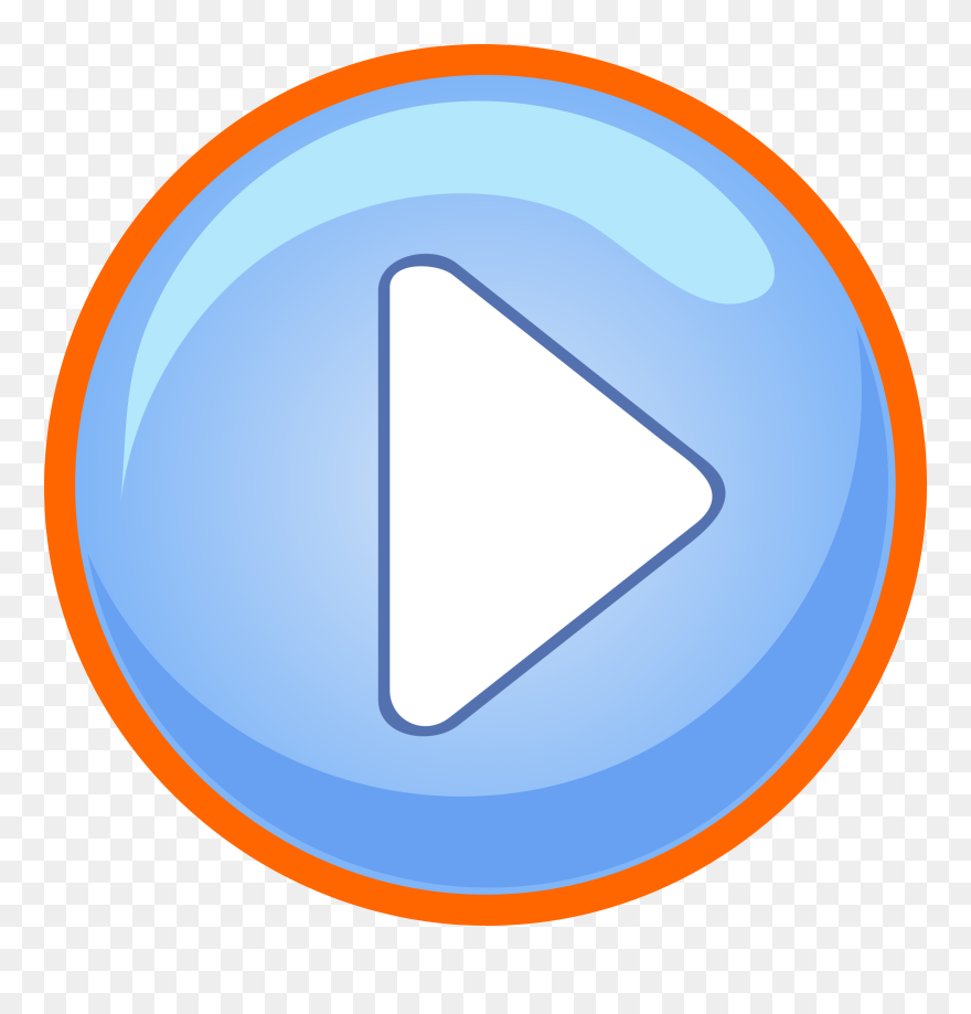 Blue Play Button With Focus Clipart Icon Png - Game Play Button Png Transparent Png