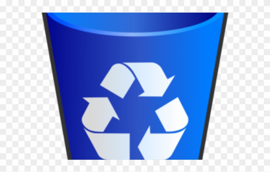Trash Can Clipart Blue - Recycle Logo Black Background - Png Download