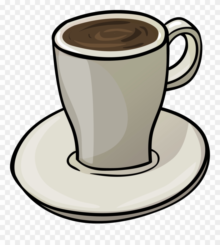 Clipart Cup Tea Biscuit - Coffee Cartoon Images Png Transparent Png