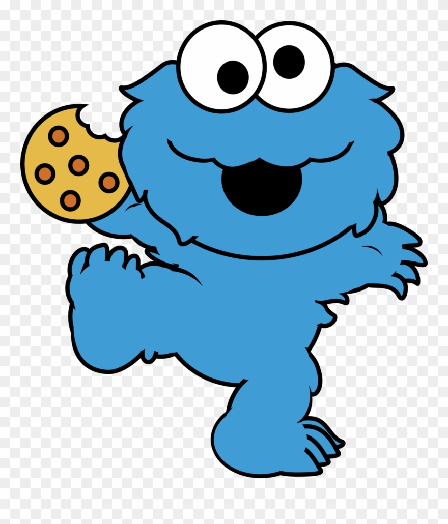 Eating Cookies Cliparts - Cute Cookie Monster Cartoon - Png Download