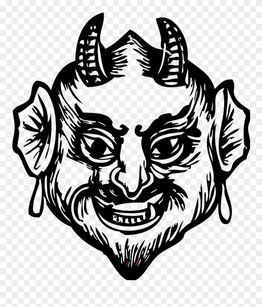 Devil Head Svg - Halloween-teufel-aufkleber Runder Aufkleber Clipart