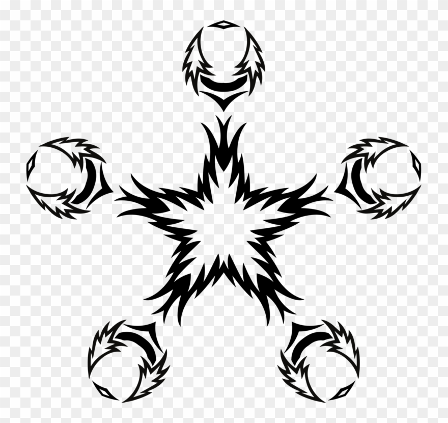 Computer Icons Tattoo Star Polygons In Art And Culture - 3drose Black Dueling Dragons, Wall Clock, 10 Clipart