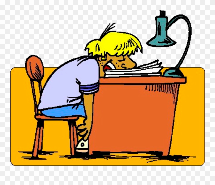 Download Not Focus In Class Clipart Clip Art Yellow - Sleeping While Studying Clipart - Png Download