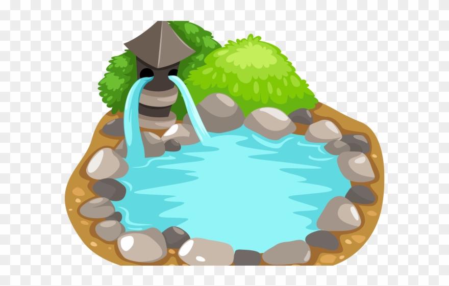 Fountain Clipart Koi Pond - Water Pond Clipart Png Transparent Png