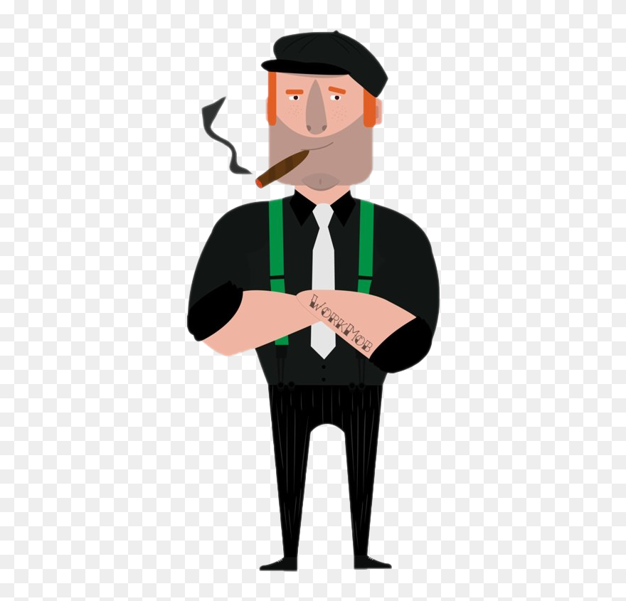 Mussel Clipart Dude - Irish Mob Boss Cartoon - Png Download