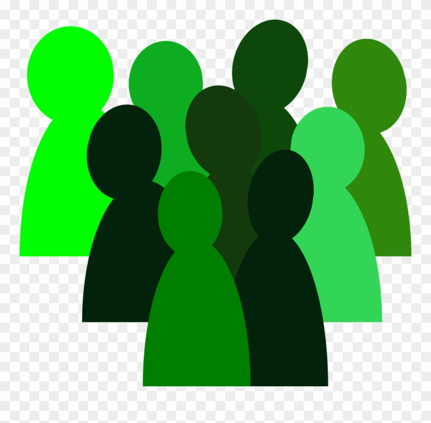 Svg Black And White Library Green Clip Art At Clker - Group Of People Drawing - Png Download