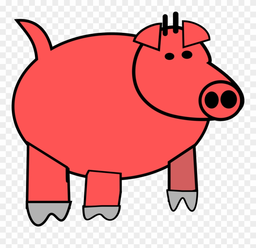Cartoon Pig Clipart Domestic Pig Clip Art - Cartoon Pig Pdf - Png Download