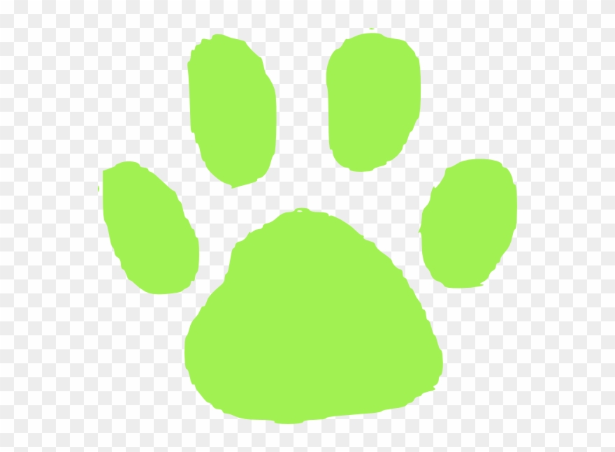Footprint Clipart Has - Green And Black Cat Paw - Png Download