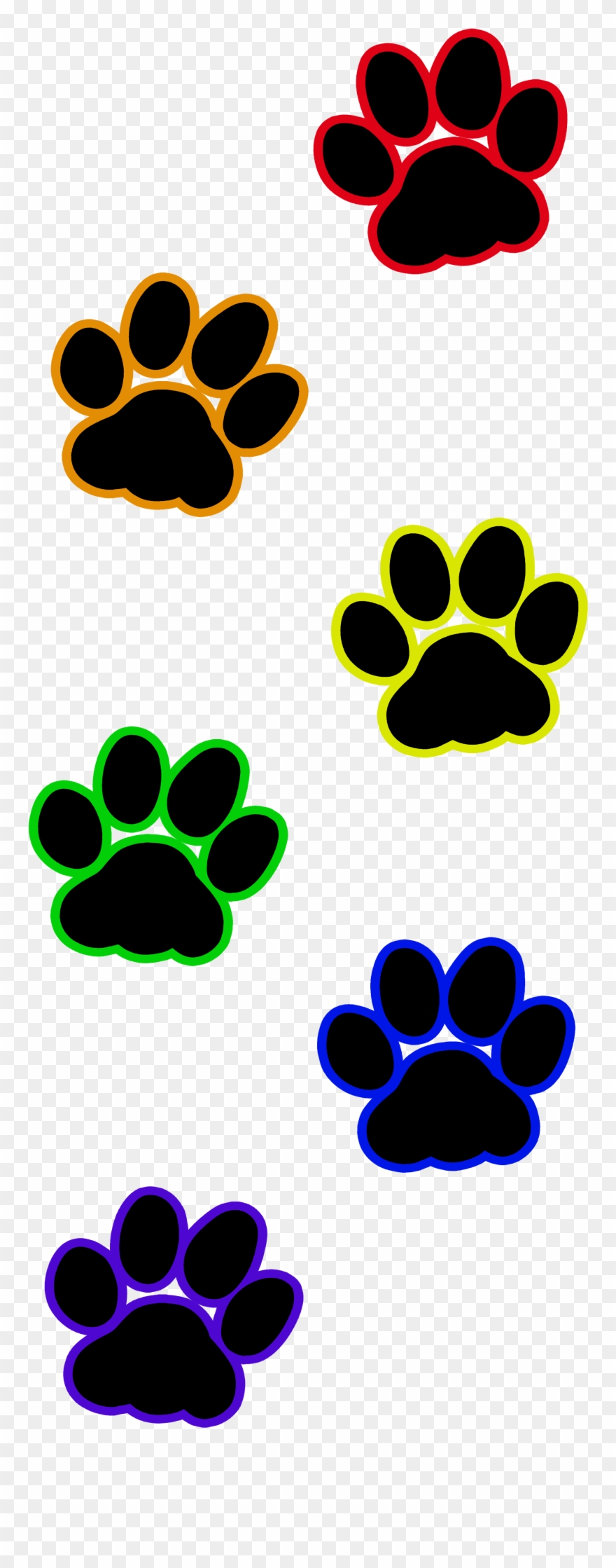 Regaling Cat Paw Print Trail Clip Art Famclipart Cat - Transparent Cat Paw Prints - Png Download