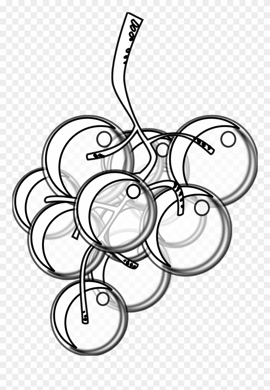Grapes - Clipart - Black - And - White - Clipart 4 Grapes Black And White - Png Download
