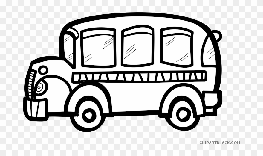 Transportation Free Black White - Transparent Background Bus Clipart - Png Download